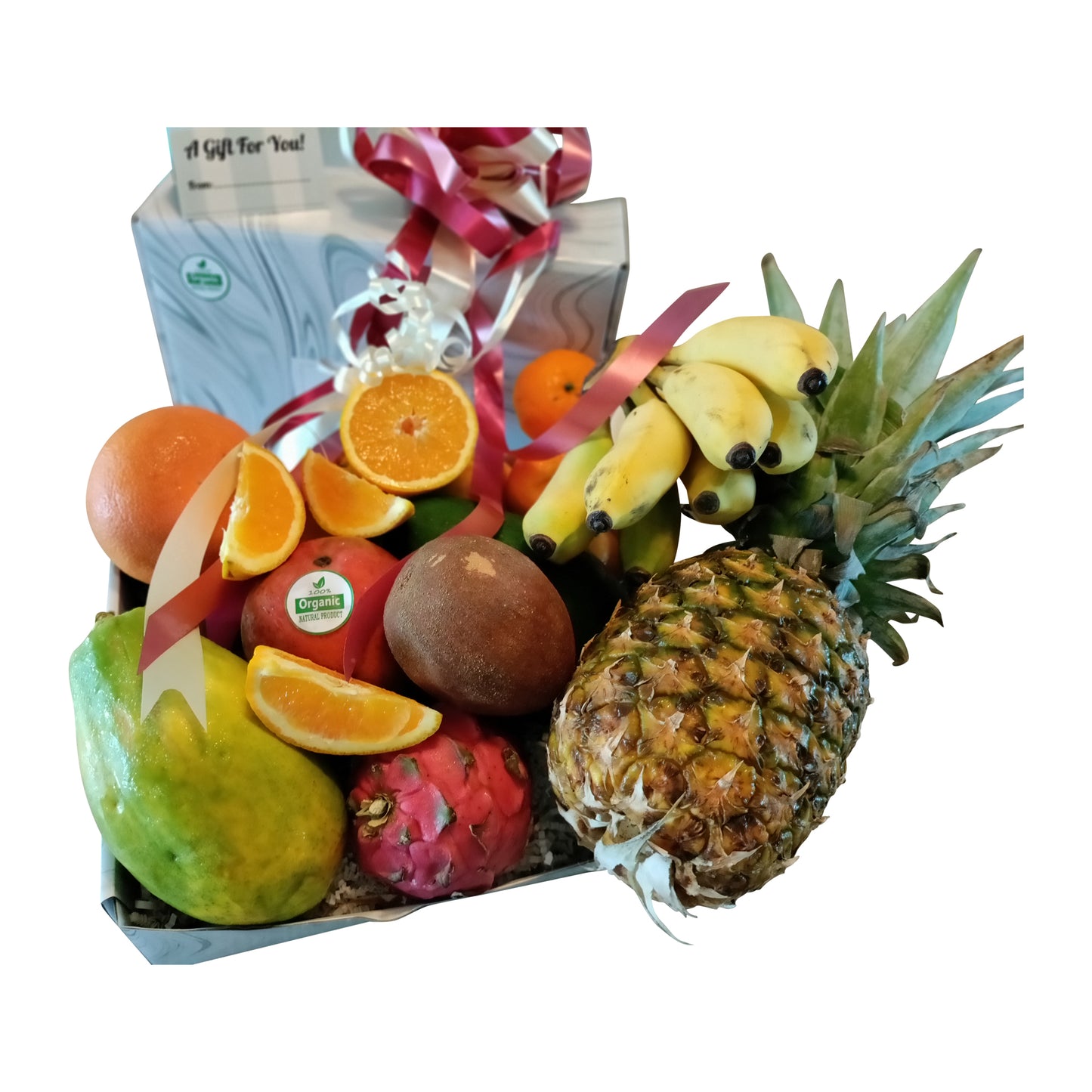Premium organic tropical fruits in deluxe extra large gift box