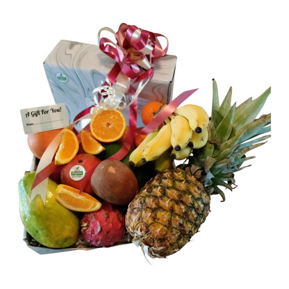 Extra large organic fruit gift box with assorted tropical fruits