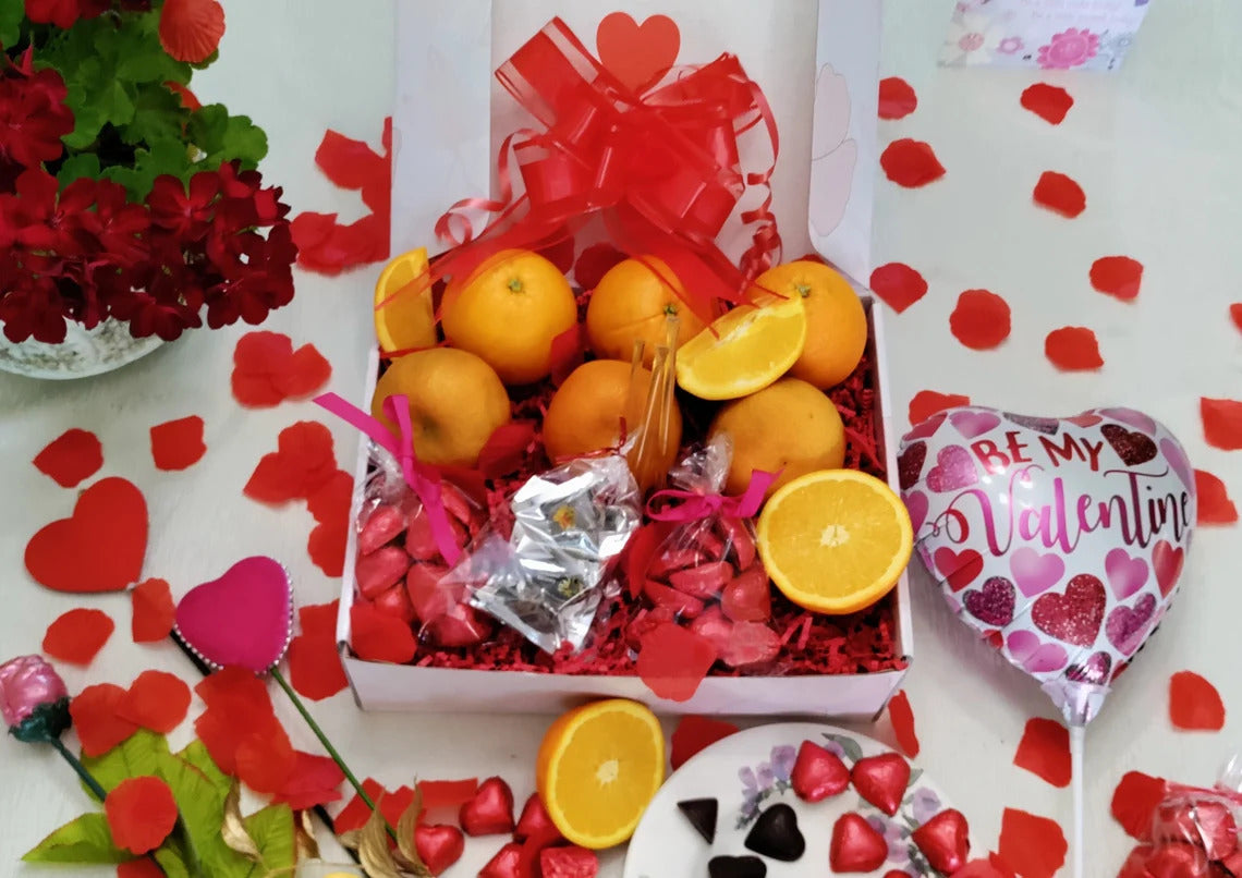 Organic chocolate hearts gift bag for Valentine's Day